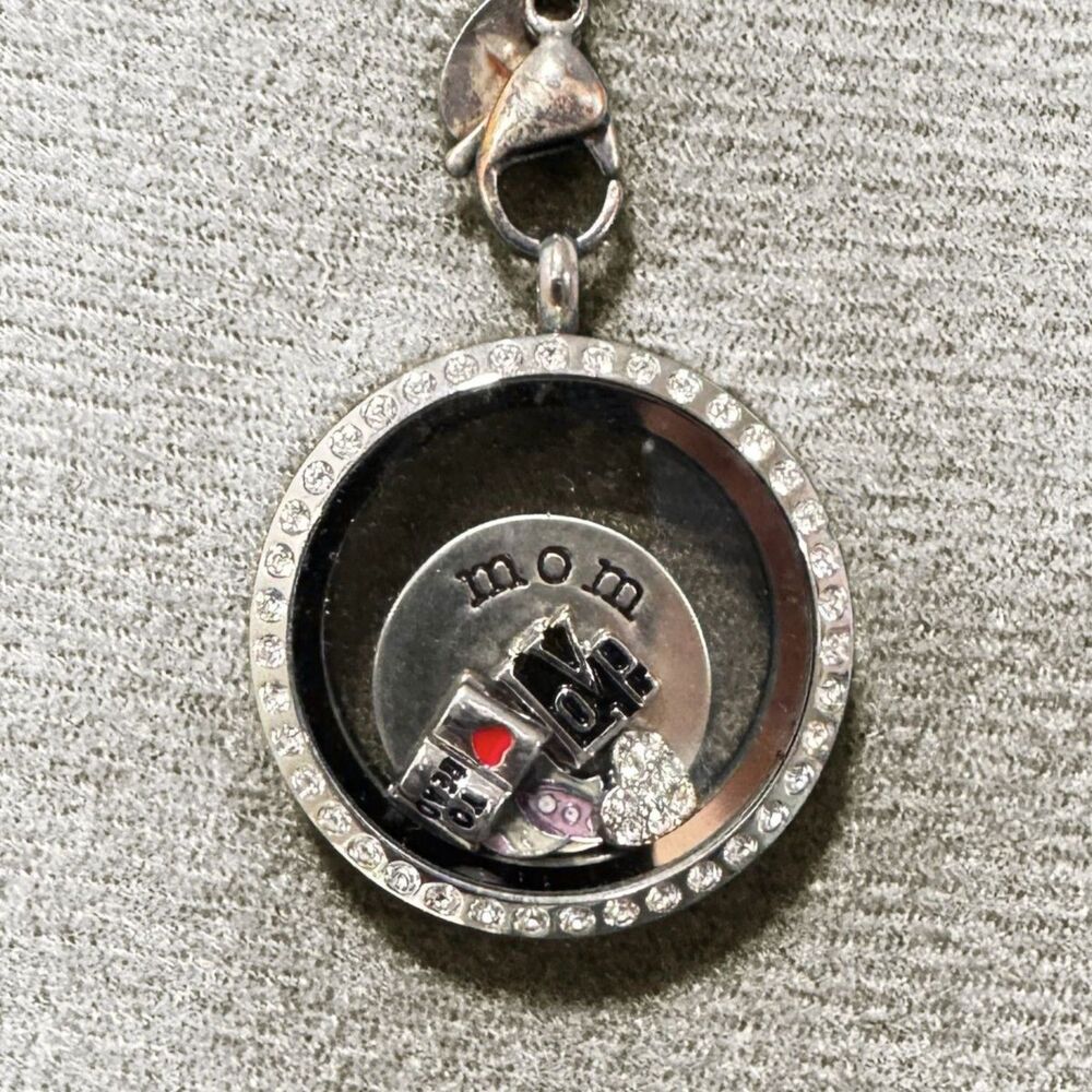 Oragami Owl Living Locket Hinge Necklace with Charms